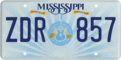 MS license plate ZDR857