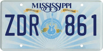 MS license plate ZDR861