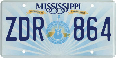 MS license plate ZDR864