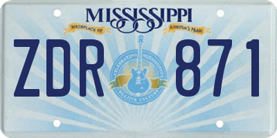 MS license plate ZDR871