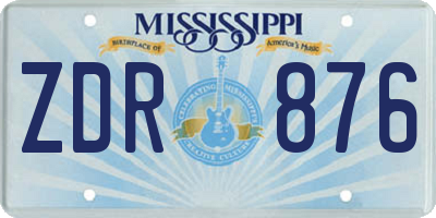 MS license plate ZDR876