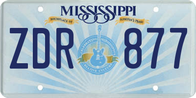 MS license plate ZDR877