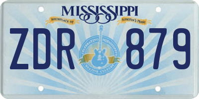 MS license plate ZDR879