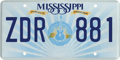 MS license plate ZDR881