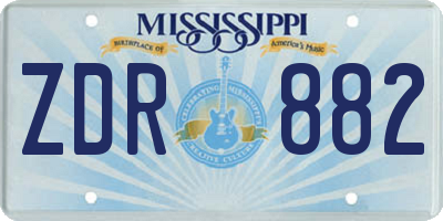 MS license plate ZDR882