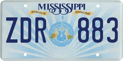MS license plate ZDR883