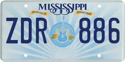 MS license plate ZDR886