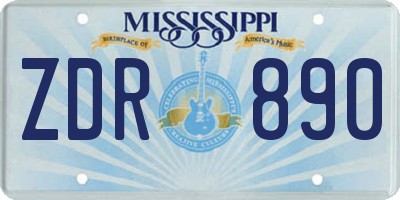 MS license plate ZDR890