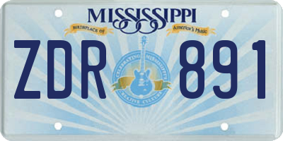 MS license plate ZDR891