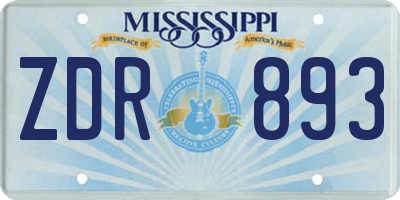 MS license plate ZDR893