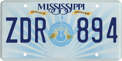 MS license plate ZDR894