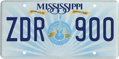 MS license plate ZDR900