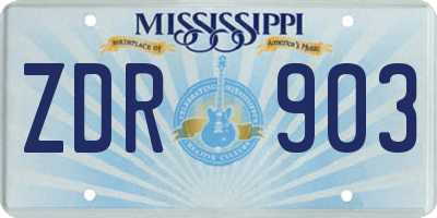 MS license plate ZDR903