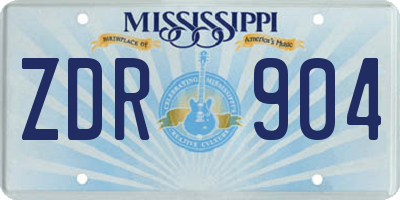 MS license plate ZDR904