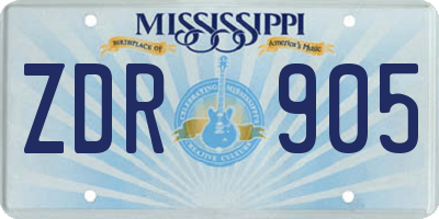 MS license plate ZDR905