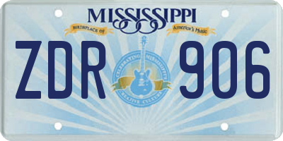 MS license plate ZDR906
