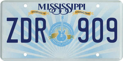 MS license plate ZDR909