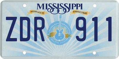 MS license plate ZDR911