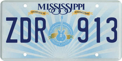 MS license plate ZDR913