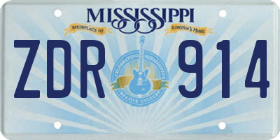MS license plate ZDR914
