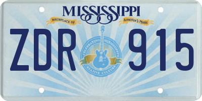 MS license plate ZDR915