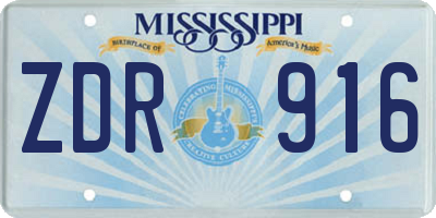 MS license plate ZDR916