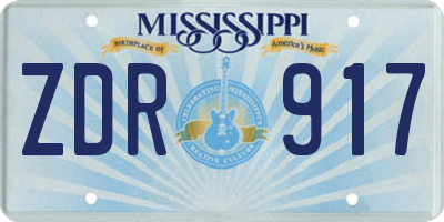 MS license plate ZDR917