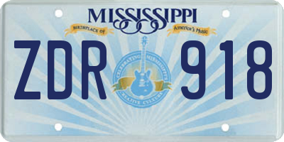 MS license plate ZDR918