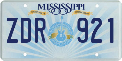 MS license plate ZDR921