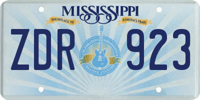 MS license plate ZDR923