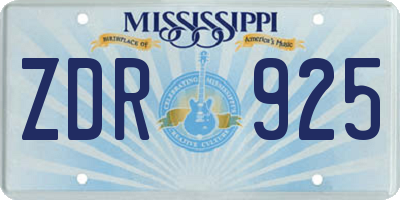 MS license plate ZDR925