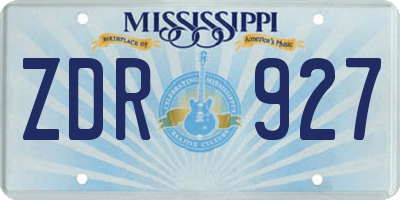 MS license plate ZDR927
