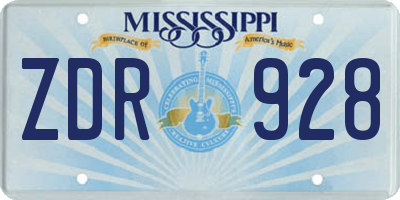 MS license plate ZDR928