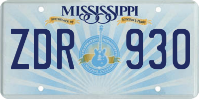 MS license plate ZDR930