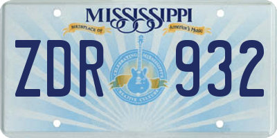 MS license plate ZDR932