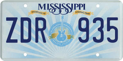 MS license plate ZDR935