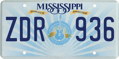 MS license plate ZDR936