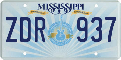 MS license plate ZDR937