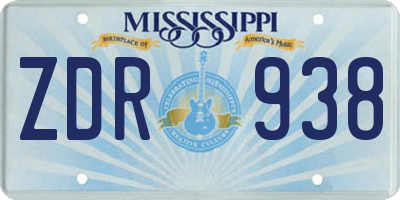 MS license plate ZDR938
