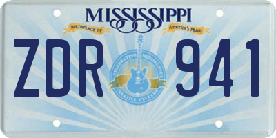 MS license plate ZDR941