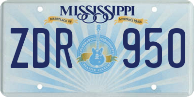 MS license plate ZDR950