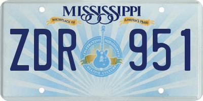 MS license plate ZDR951