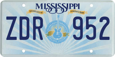 MS license plate ZDR952