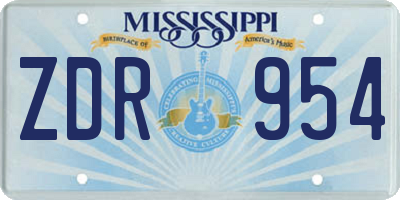 MS license plate ZDR954