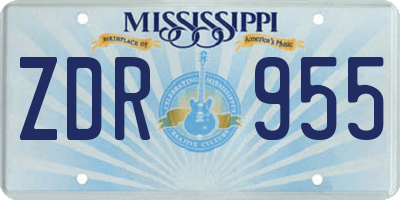 MS license plate ZDR955
