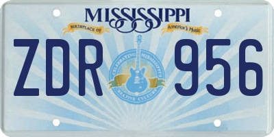 MS license plate ZDR956