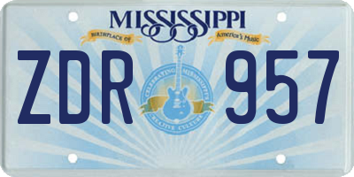 MS license plate ZDR957