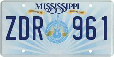 MS license plate ZDR961