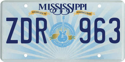 MS license plate ZDR963