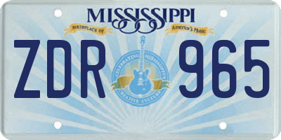 MS license plate ZDR965